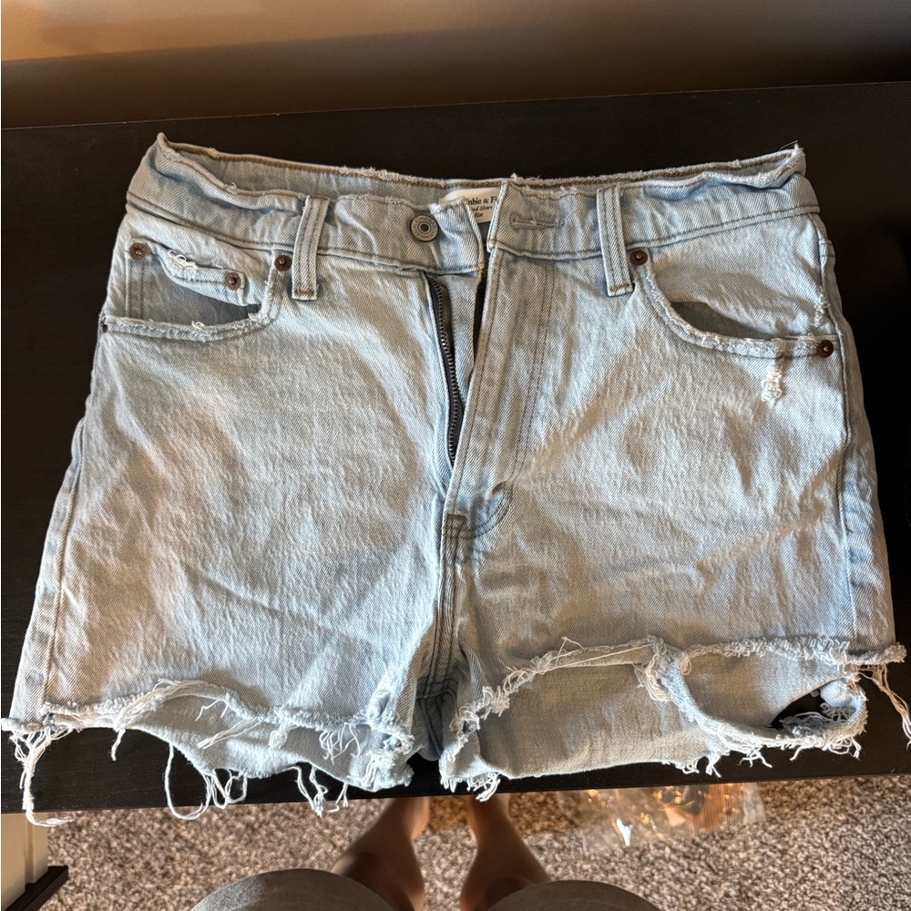Abercrombie & Fitch Blue Jean Shorts Frayed Hem